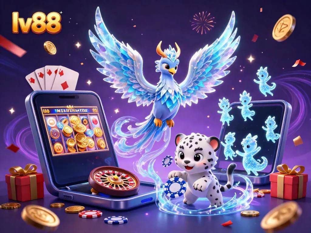 Experience the excitement of lv88 with vibrant characters and dynamic casino elements creating a thrilling scene.