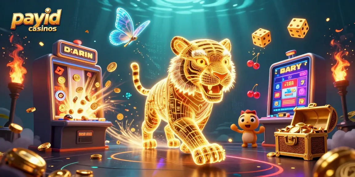 Experience payid casinos with vibrant 3D characters and dynamic game elements in a digital space.